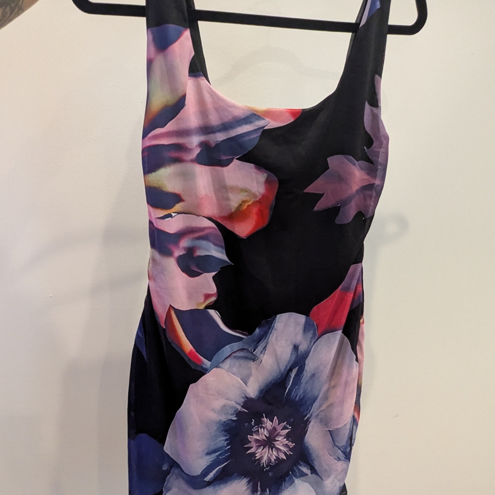 Floral Mesh Mini Dress